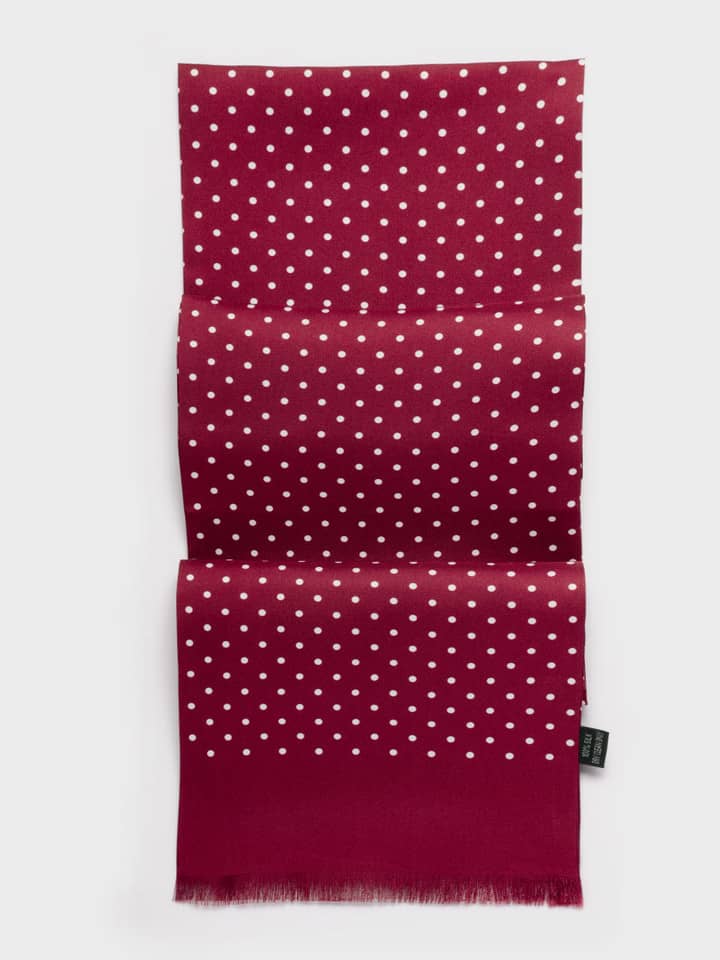 Men's Burgundy Birkin Silk Scarf Folded