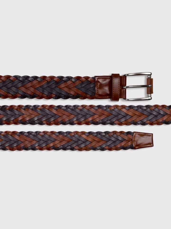 Mens Men's Cadiz Leather Braided Belt