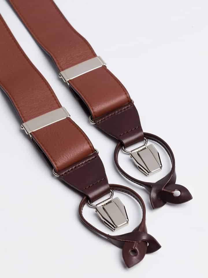Men's Chestnut Brown Leather Braces