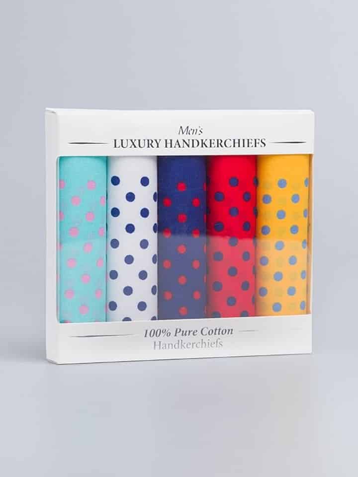 Cotton Handkerchief Box Set in Dot