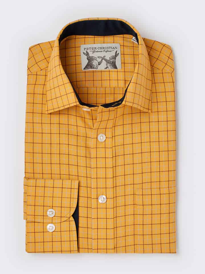 Men's Yellow Colourful Tattersall Check Cotton Shirt