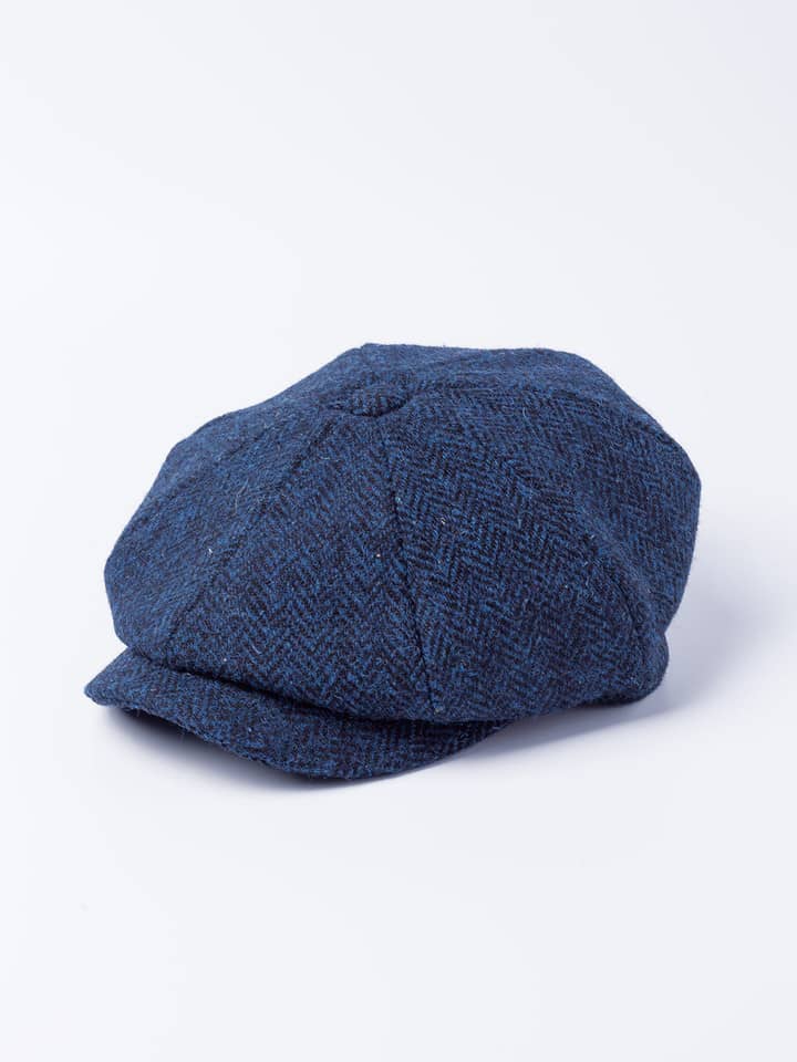 Blue Harris Tweed® Baker Boy Cap