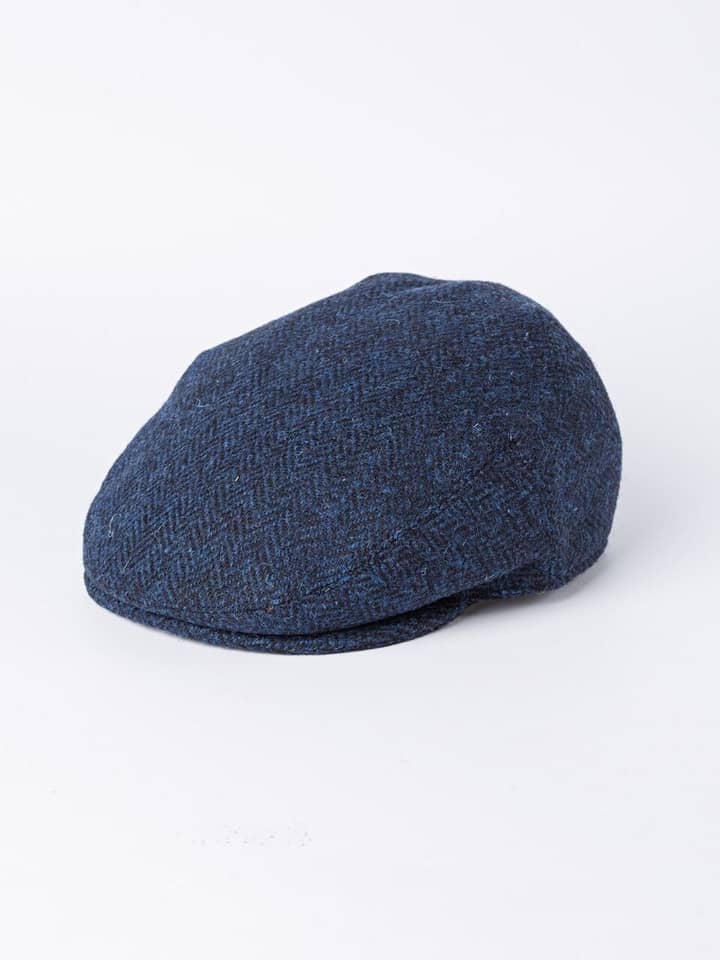 Men's Blue Harris Tweed® Flat Top Cap