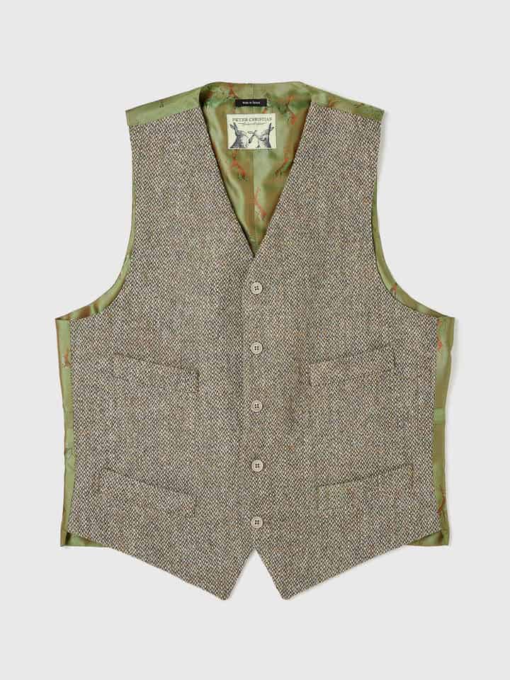 Men's Oat Cream Harris Tweed® Waistcoat