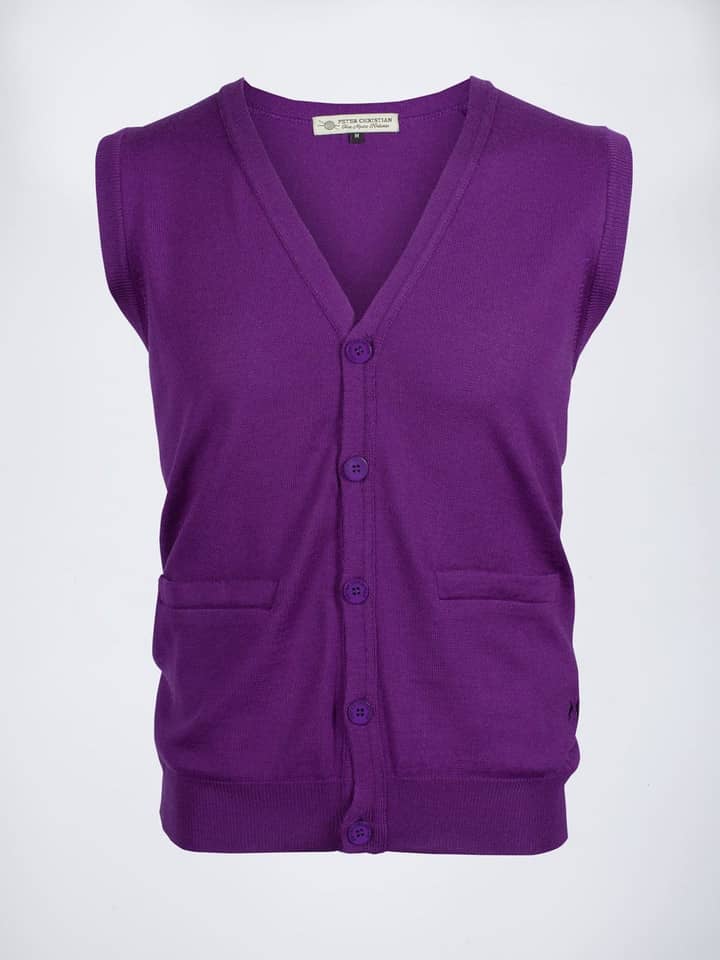Men's Purple Merino Wool Waistcoat