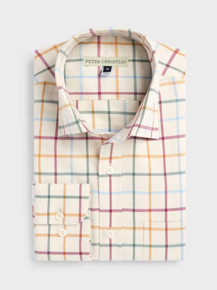 Burgundy Big Check Tattersall Shirt
