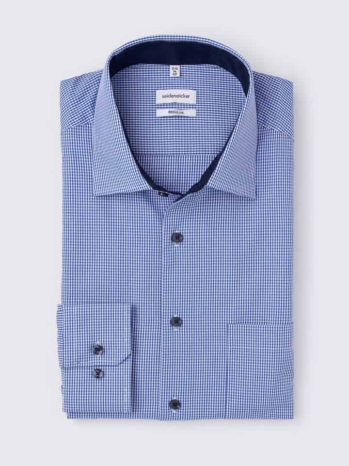 Seidensticker Check Long Sleeve Non-Iron Cotton Shirt