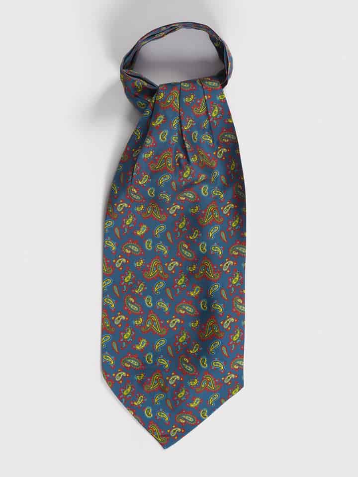Navy Paisley Silk Cravat Tie