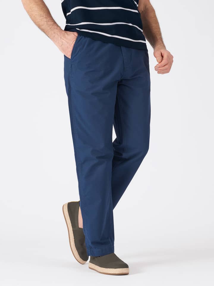 Men's Navy Blue Drawstring Waist Trousers