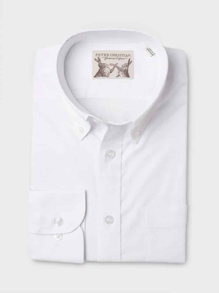 White Long Sleeve Button Down Oxford Shirt