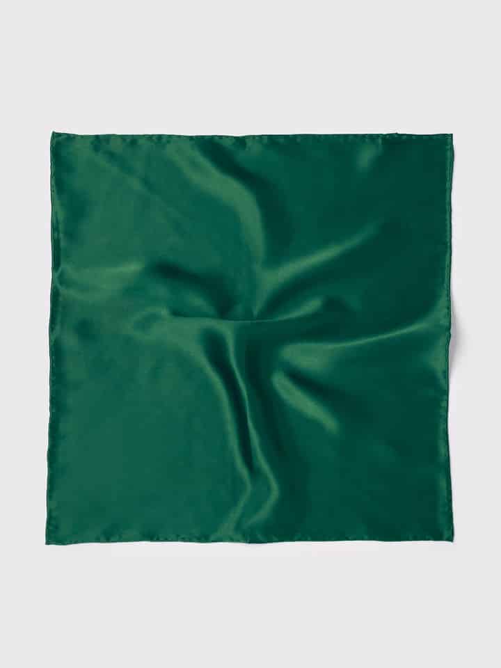 Men's Green 100% Pure Silk Pocket Square Handkerchief