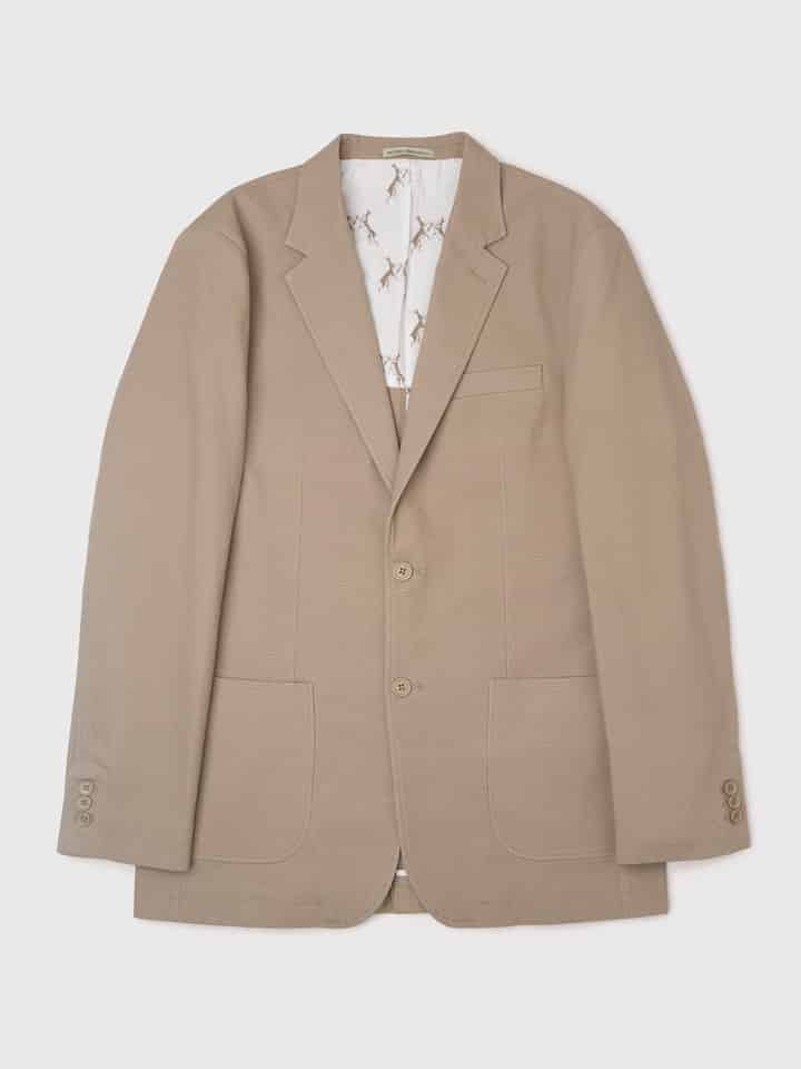 Men's Sand Beige Cotton Canvas Blazer