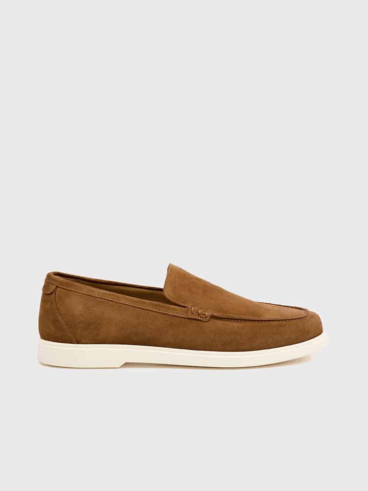 Men's Tan Tuscany Suede Loake Loafer Side