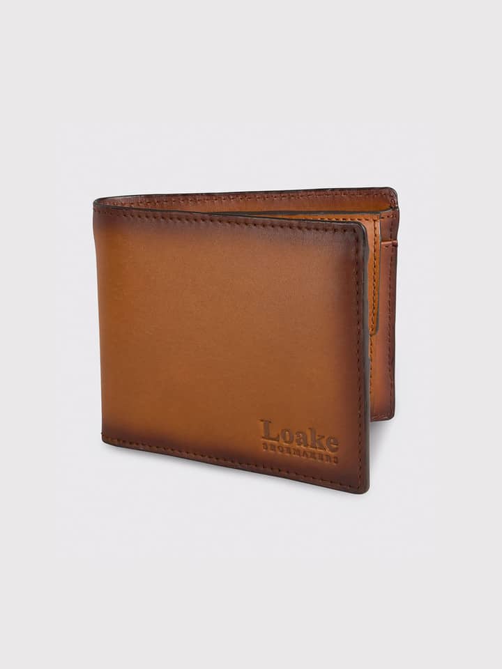 Tan brown Loake Leather Barclay Wallet Closed