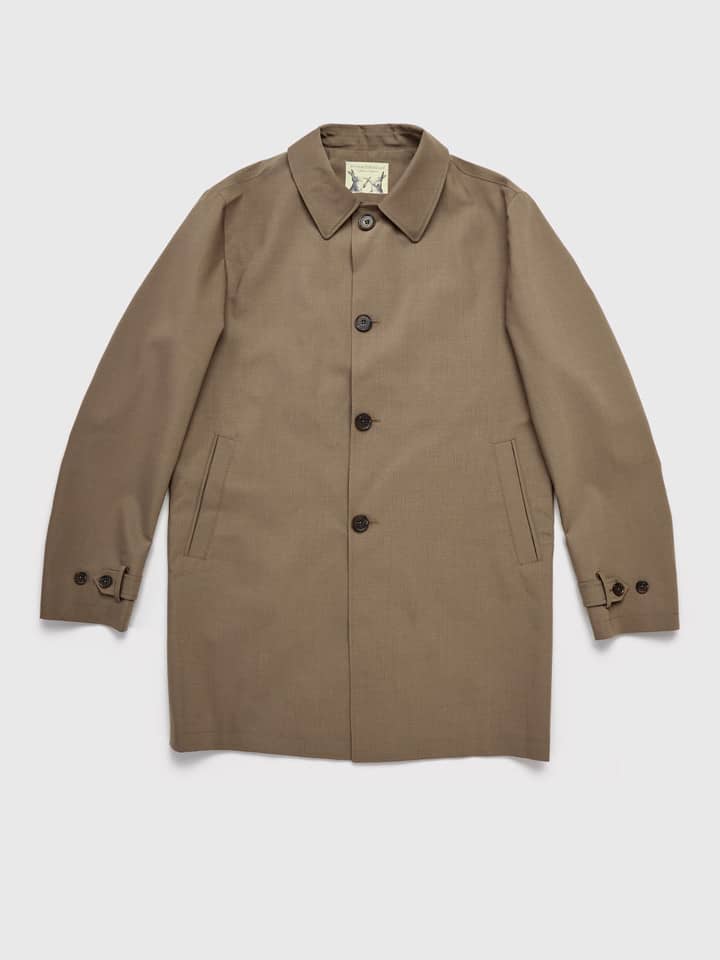Men's Sand Luxury Wool Blend Mac Coat