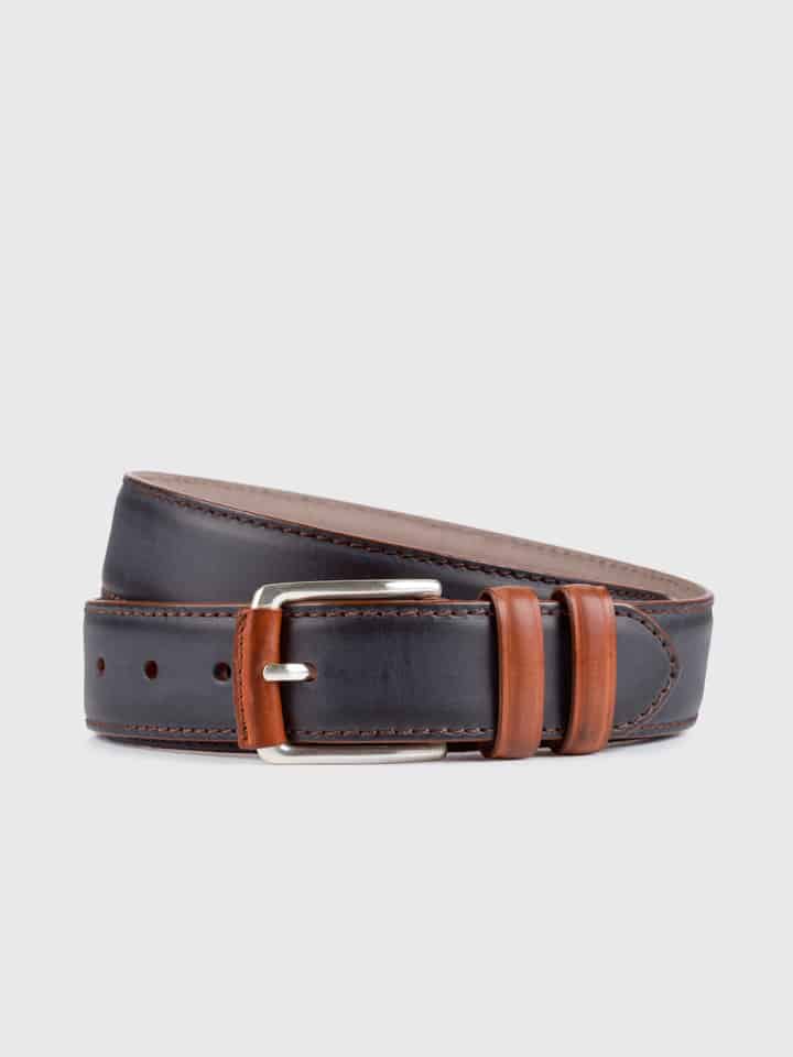 Black & Tan Madrid Leather Belt