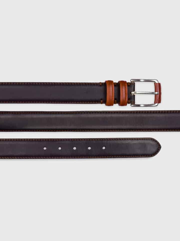 Black & Tan Madrid Leather Belt