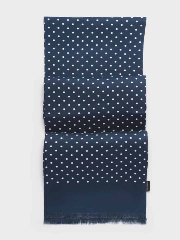 Men's Navy Birkin Silk Scarf Folded