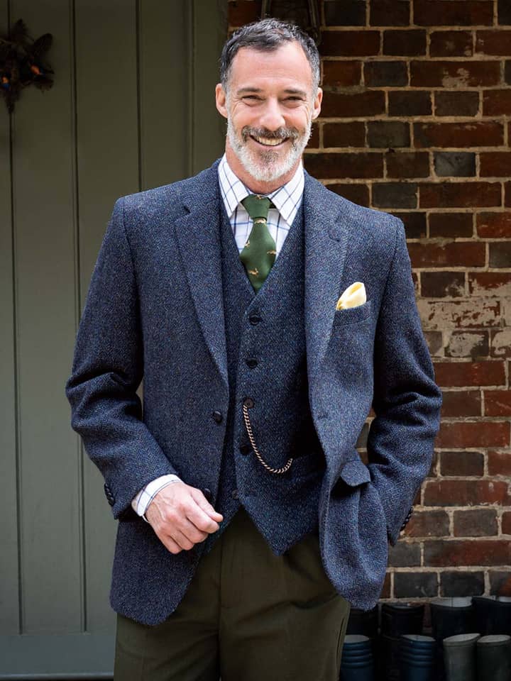 Blue Harris Tweed® 2 Piece Jacket & Waistcoat