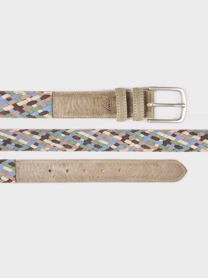 Multicolour Woven Nubuck Leather Belt