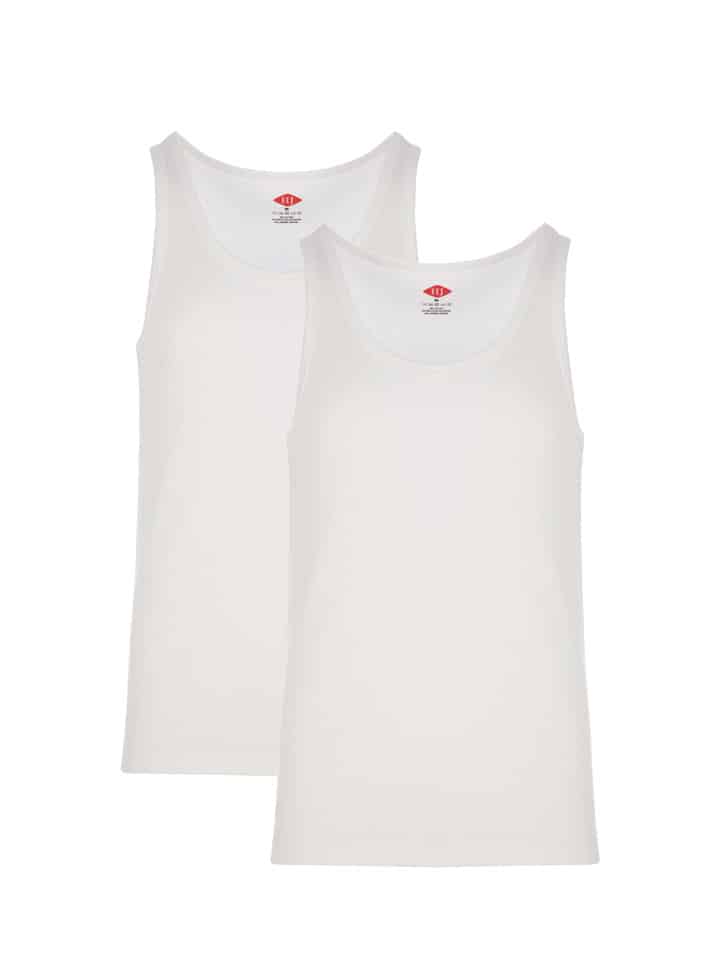 White Sleeveless Vest Two Pack