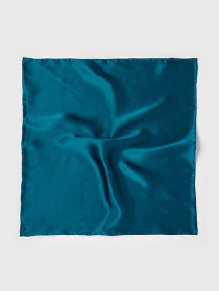 Petrol 100% Silk Pocket Square