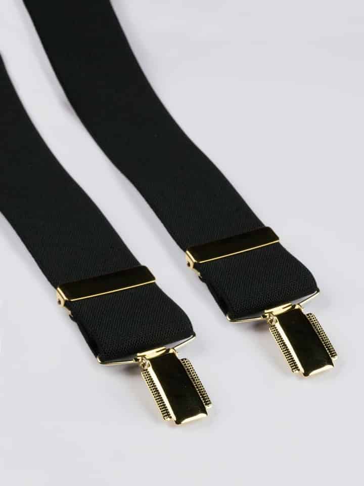 Men's Black Braces Braces with Gilt Clips