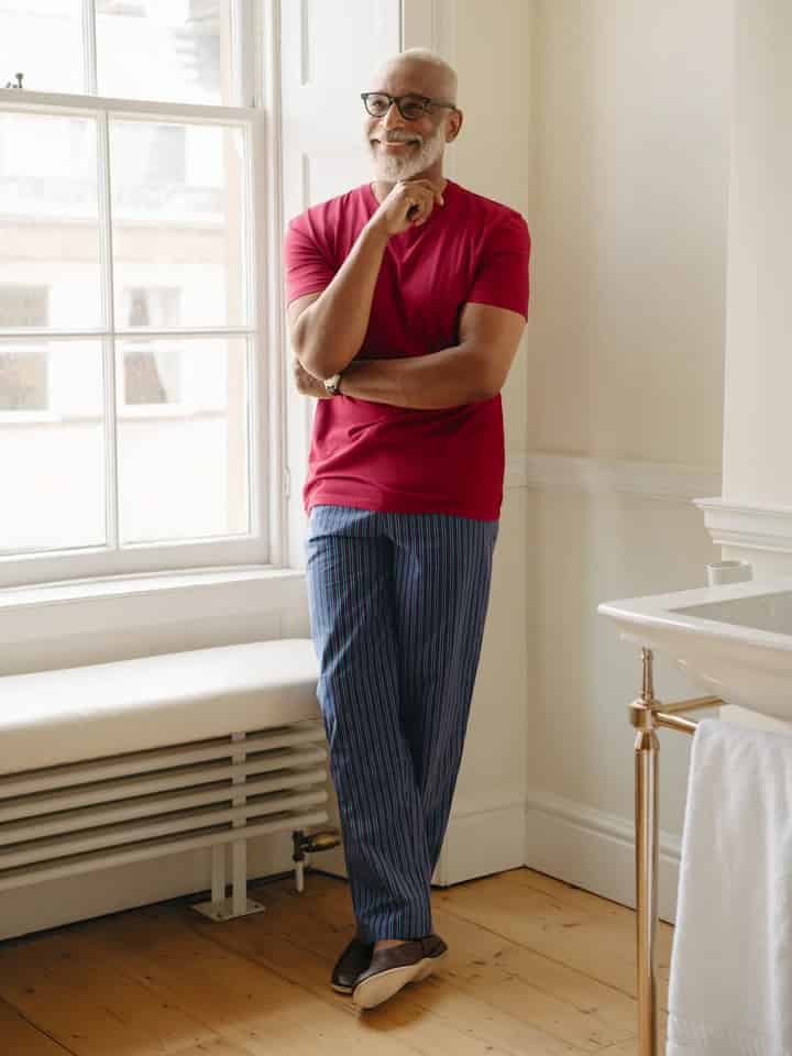 Red & Navy Pyjama Set Model