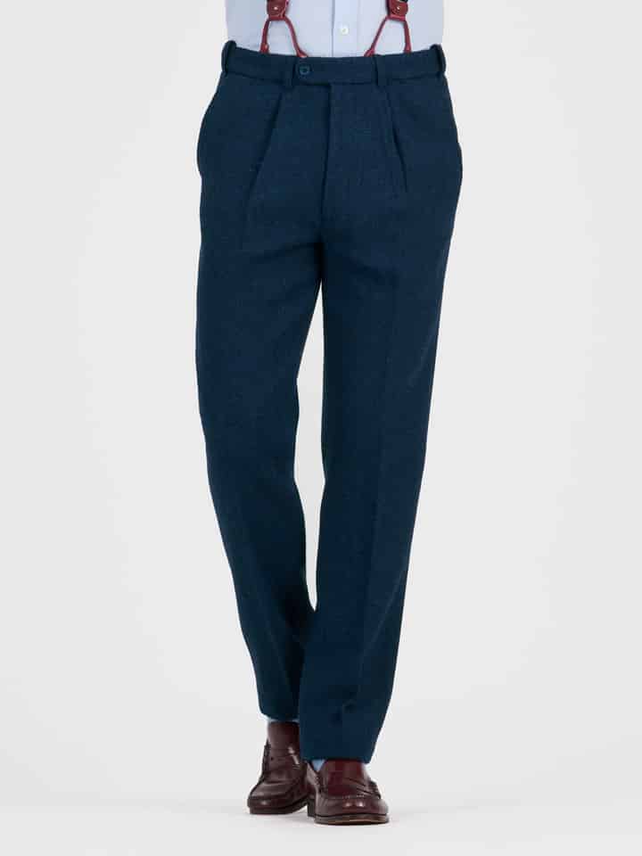 Navy Harris Tweed Trousers