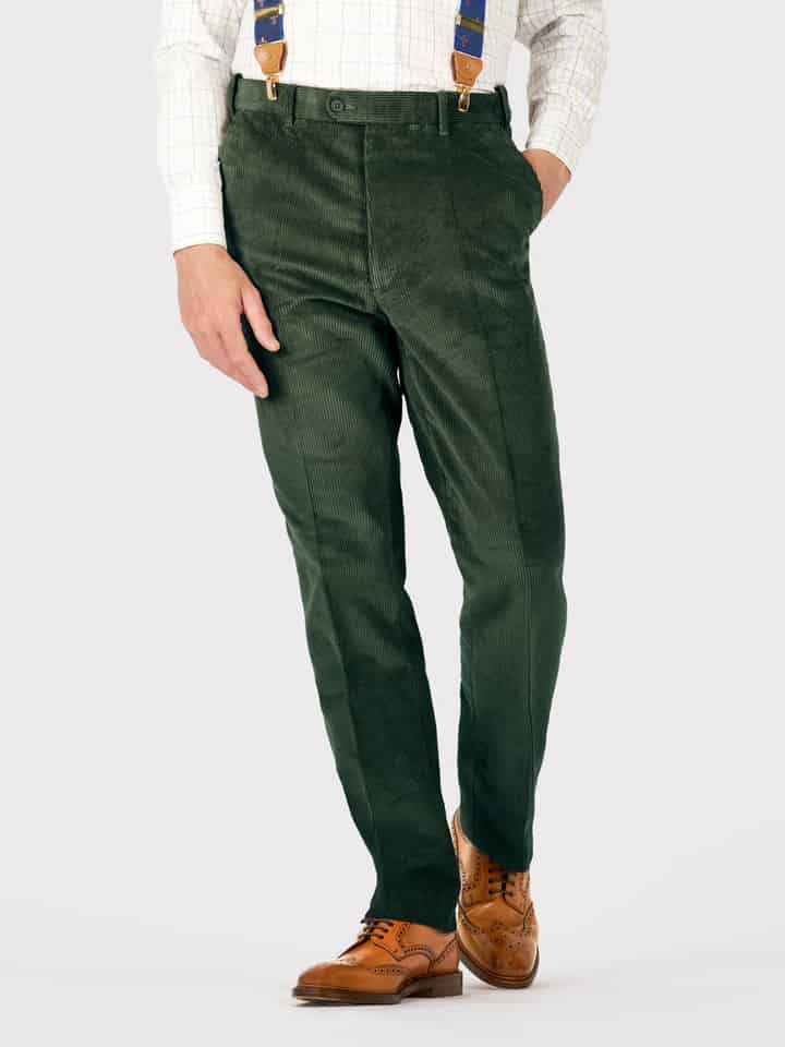 Pine Flat Front Corduroy Trousers