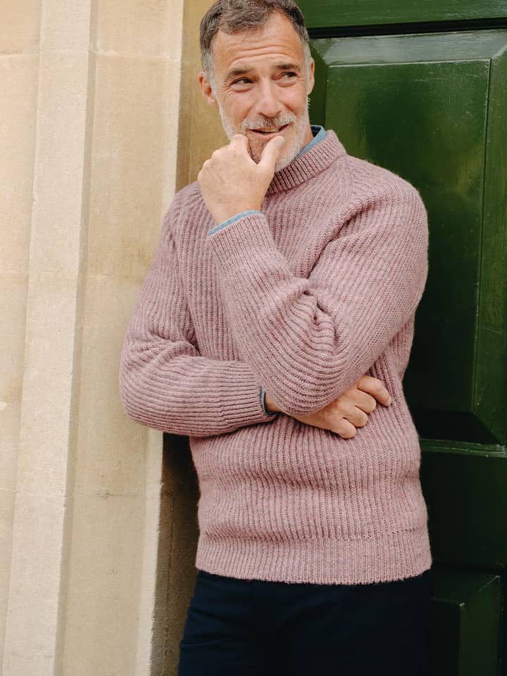 Mulberry British Wool Fisherman Jumper worn by Model
