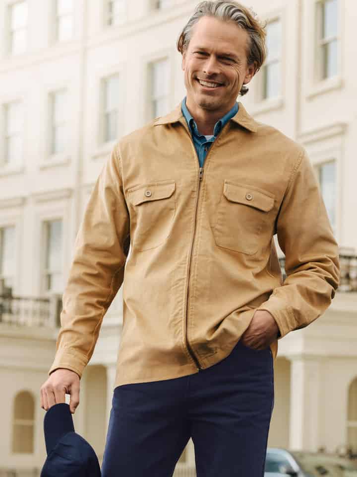 Cord Shacket in Sand Model