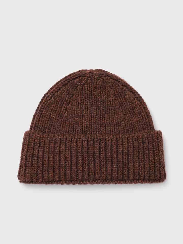 Earth Brown Wool Beanie Hat