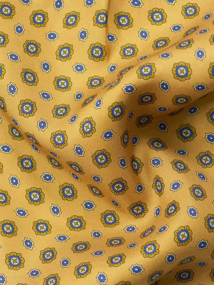 Gold Foulard Pocket Square