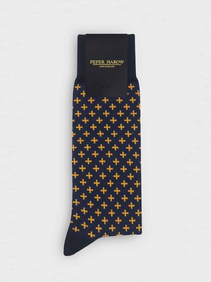 Navy Cross Design Supima Cotton Socks