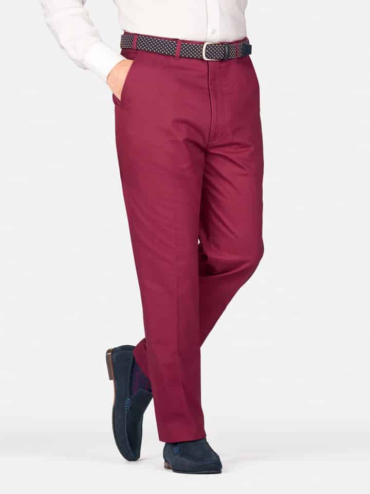 Morello Flat Front Chino on Model Legs