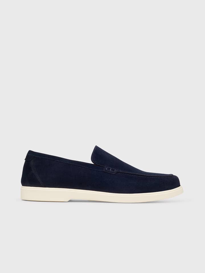 Loake Navy Tuscany Suede Loafer