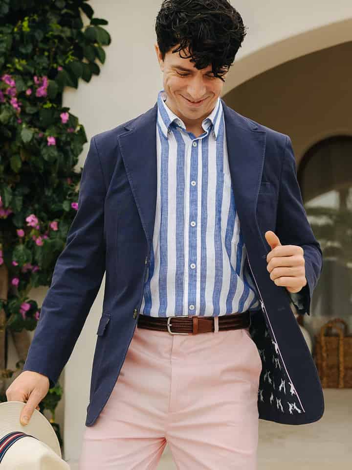 Navy Relaxed Cotton Blazer