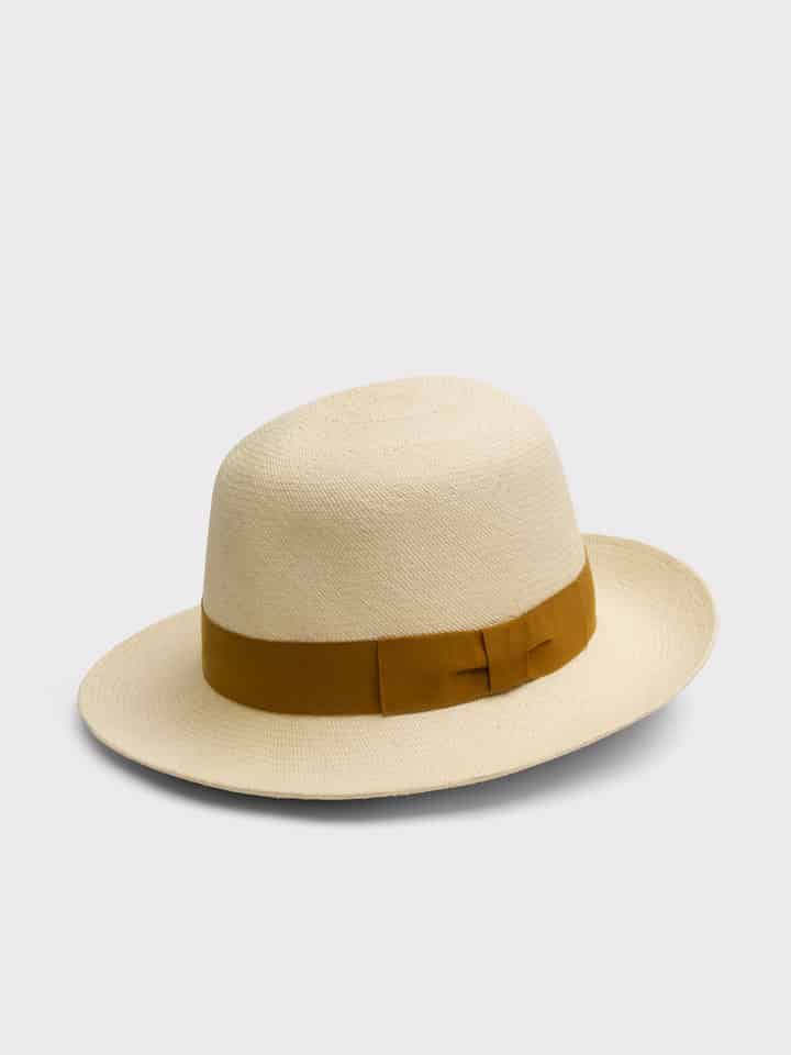 Mens Natural Folder Superfine Panama Hat Tipped Front