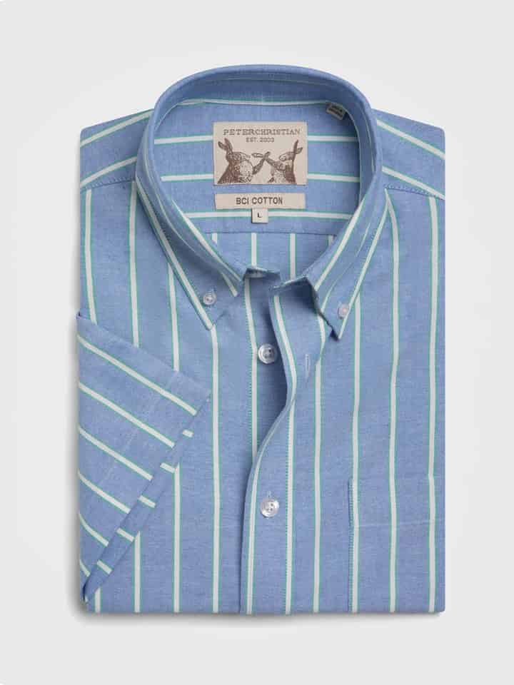 Blue-Green Stripe Oxford Shirt