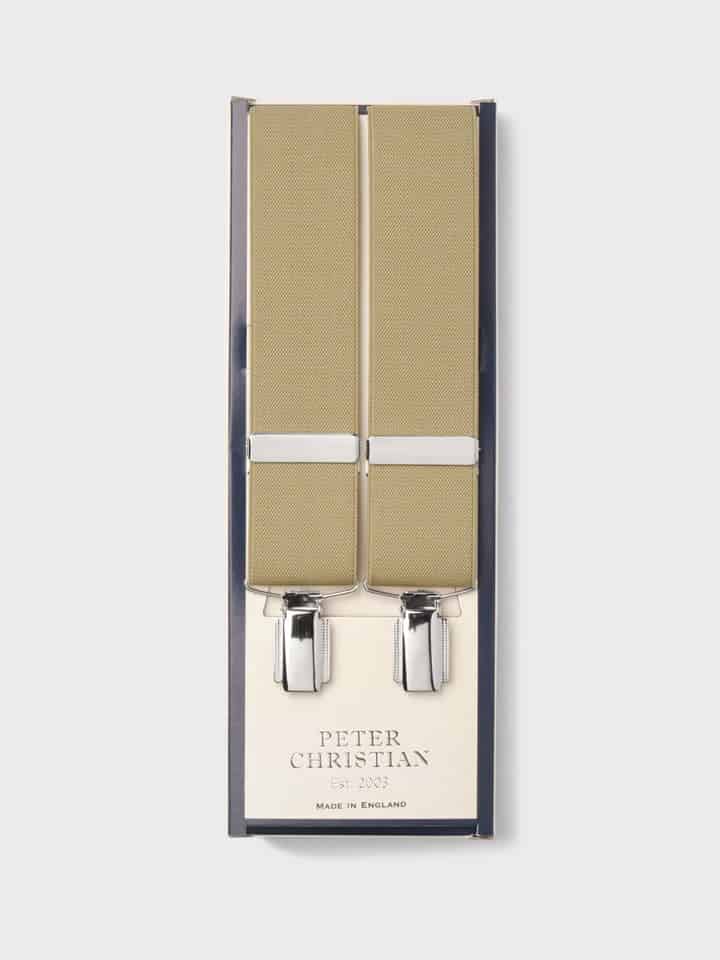 Men's Plain Sand Braces with Nickel Clips Box
