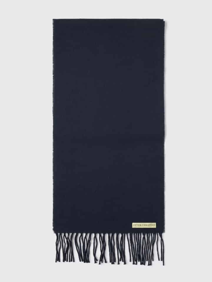 Mens Navy 100% Lambswool Scarf