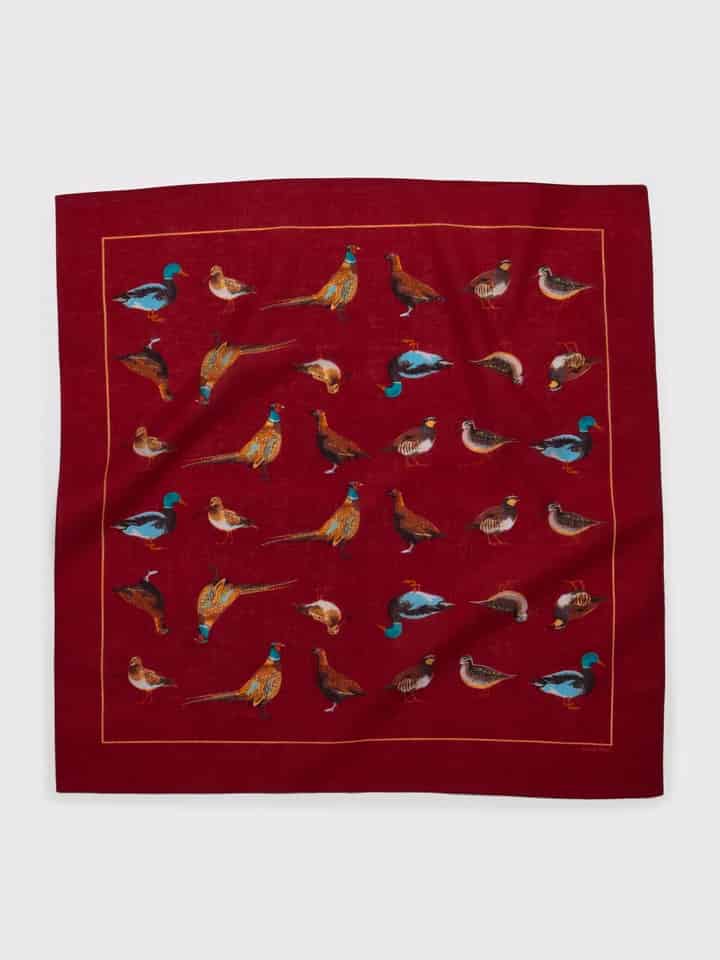 Mens Burgundy Game Birds Giant Hank