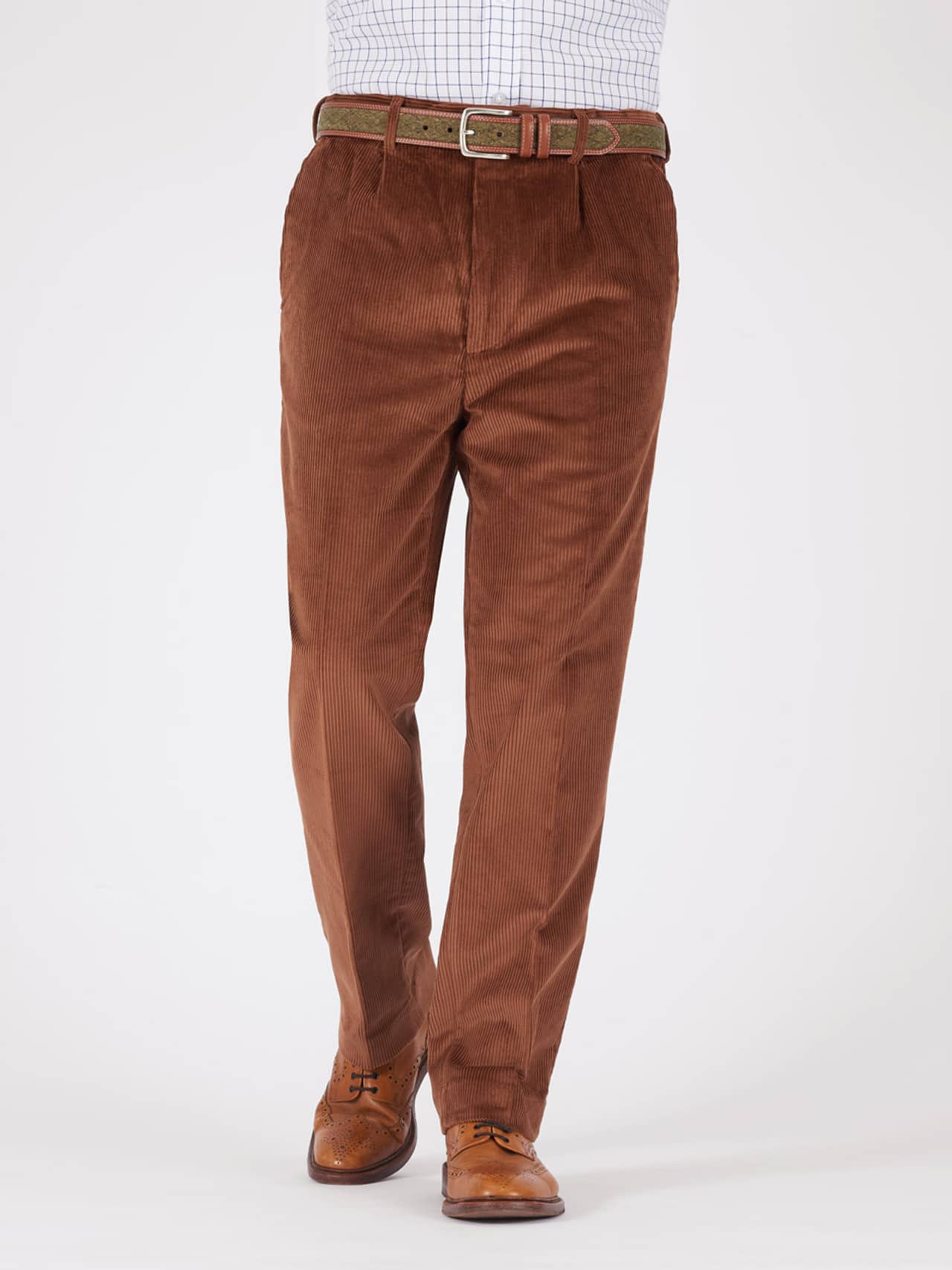 Toffee Pleated County Corduroy Pants